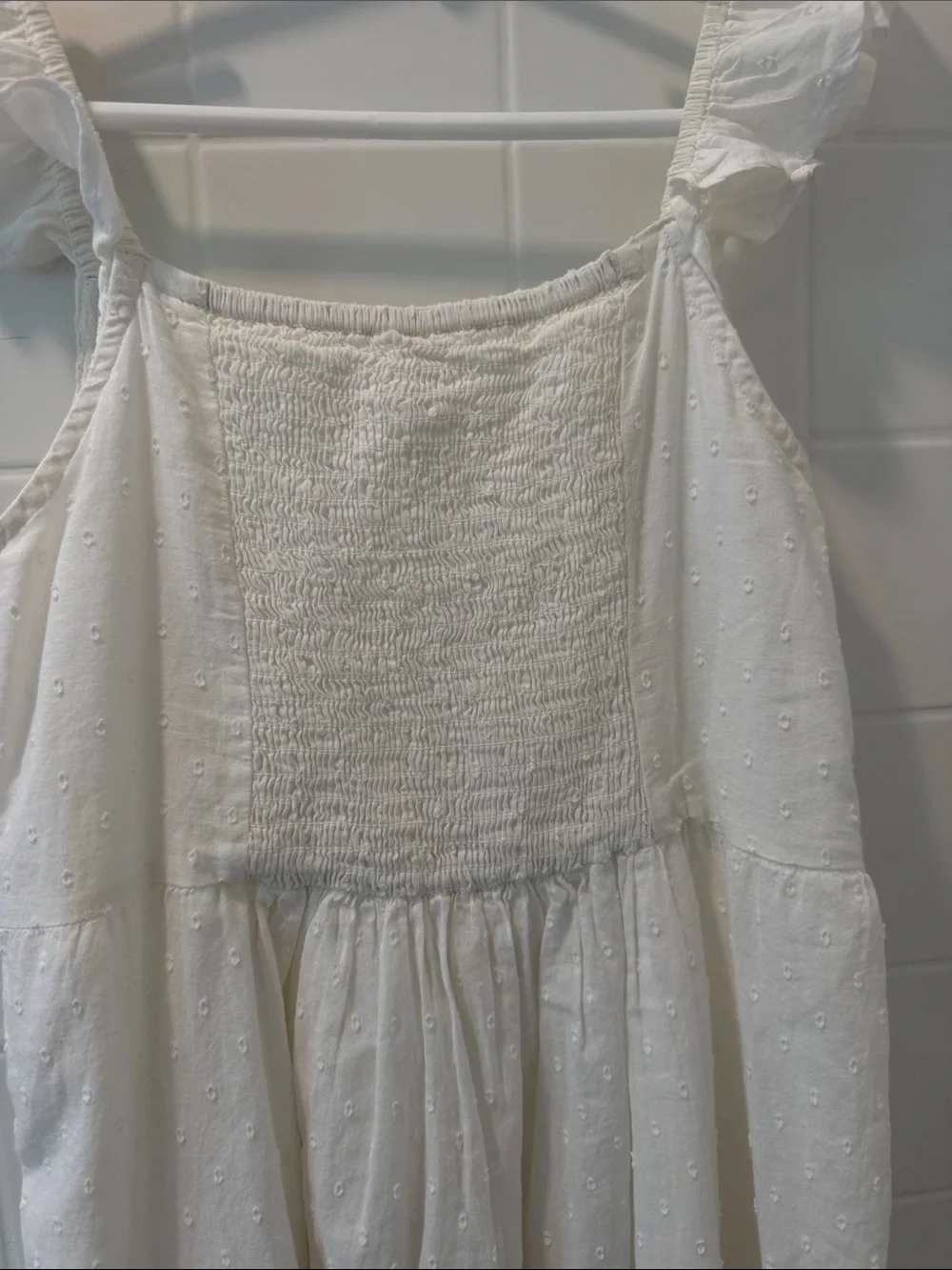 GAP White Eyelet Ruffle-Strap Cotton Sundress